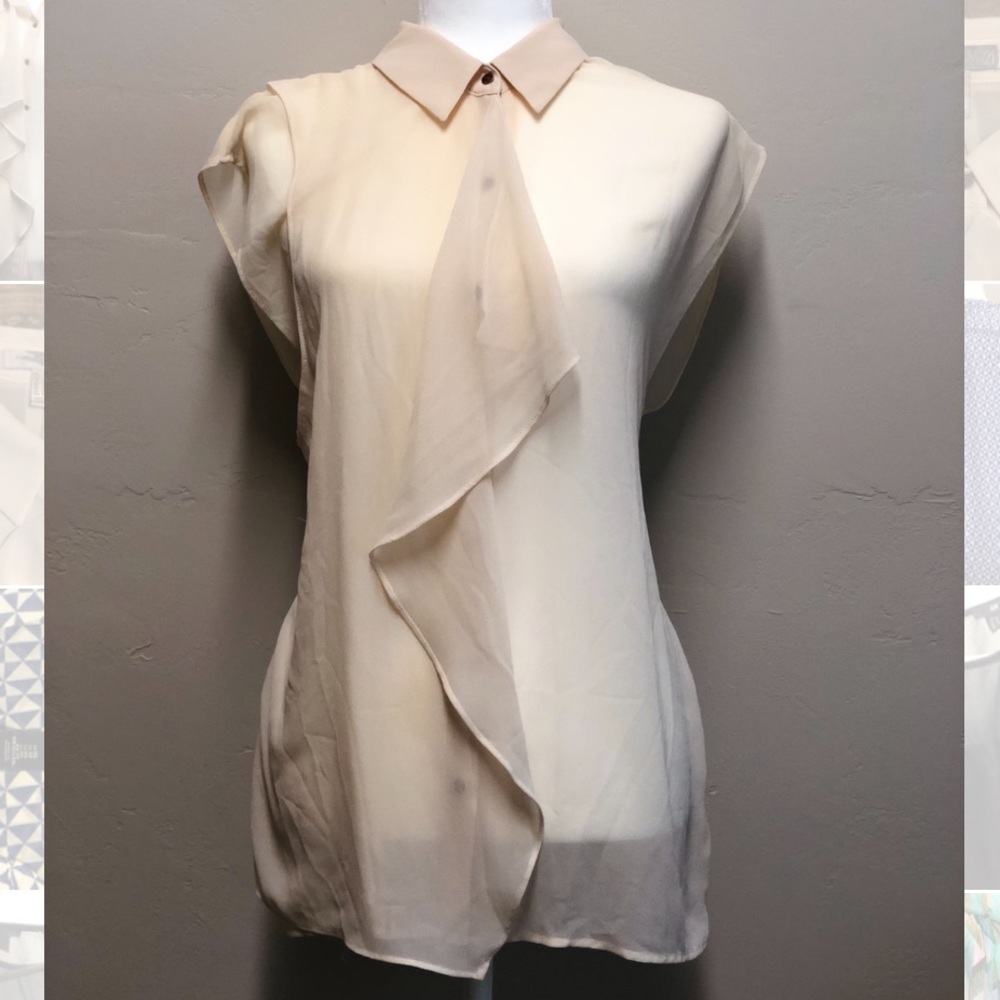 Cream Button-Up Blouse